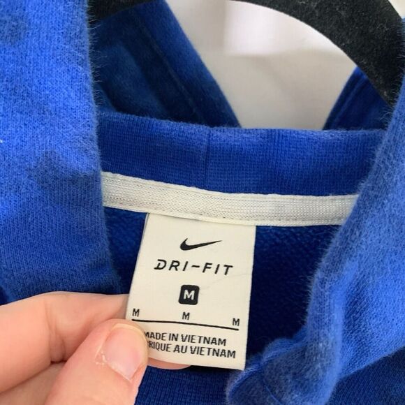 Nike Peace Love Basketball Hoodie Men's Medium Blue Tie Dye Drawstring Pullover - Picture 4 of 10